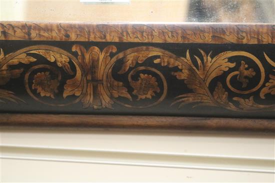 A William and Mary marquetry inlaid cushion frame mirror, H.61cm